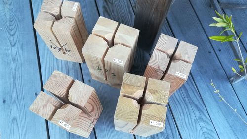 High angle view of food on table