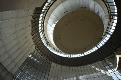 Low angle view of skylight in building