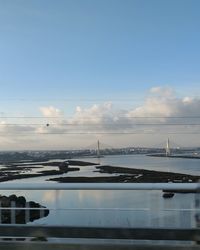 Bridge over river against sky