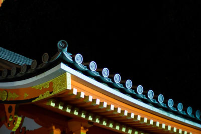 Low angle view of illuminated building