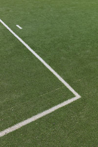 Yard line at soccer field