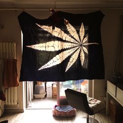 Clothes hanging on table at home