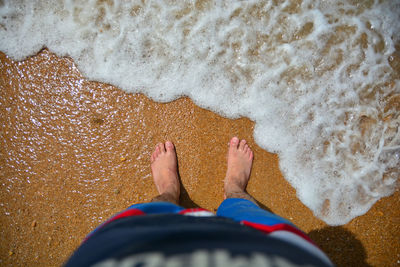 Low section of person on beach