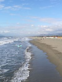 Scenic view of beach against sky