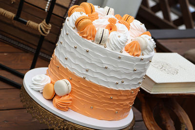 Close-up of cake on table