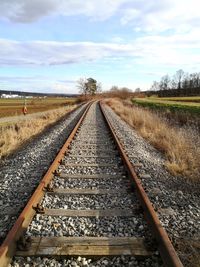 View of railroad tracks against sky