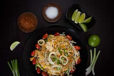 Directly above shot of fruits served in plate