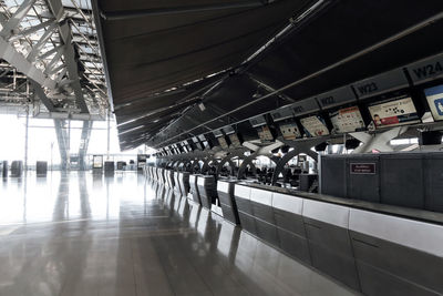 Interior of illuminated modern building