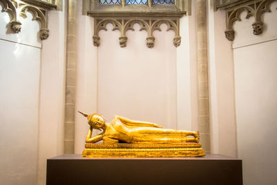 Statue of buddha in building