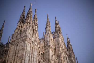 Low angle view of church against clear sky