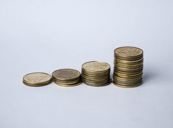 Close-up of objects against white background