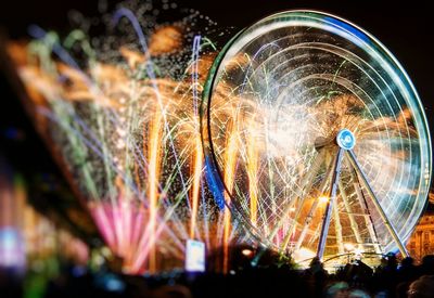 Close-up of illuminated blurred lights