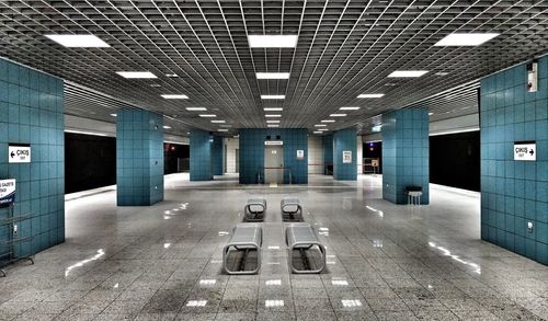 View of empty subway station platform