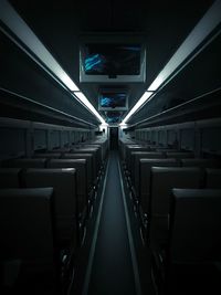 Empty seats in subway station