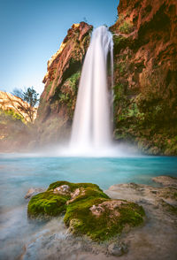 Scenic view of waterfall