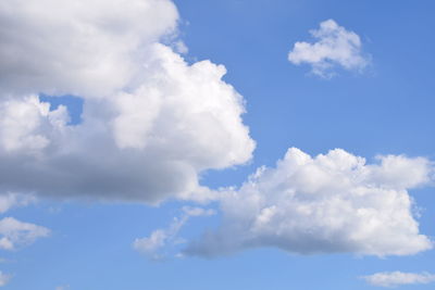 Low angle view of clouds in blue sky