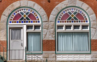 Closed door of building