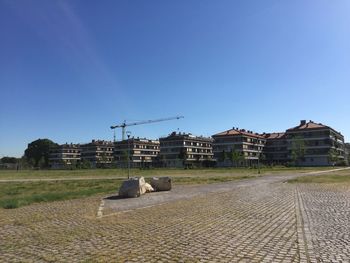 Built structure against clear blue sky