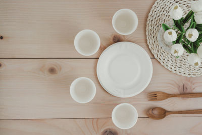 High angle view of food on table