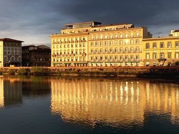 Reflection of building in lake