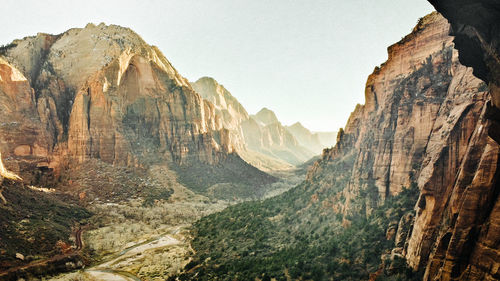 Scenic view of rocky mountains