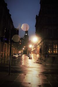 Illuminated street light at night