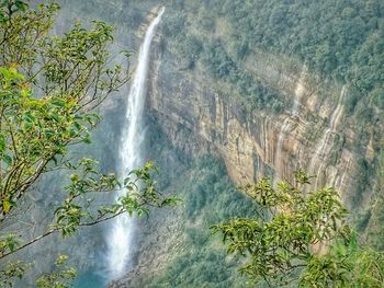 Scenic view of waterfall