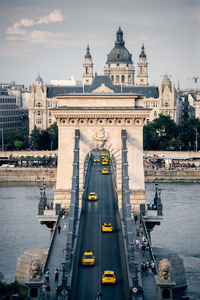 Bridge over river in city