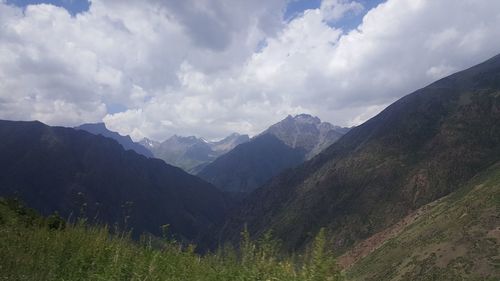 Scenic view of mountains against sky