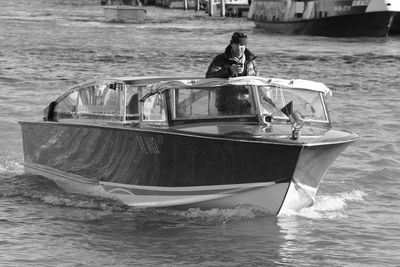 Boat sailing in sea