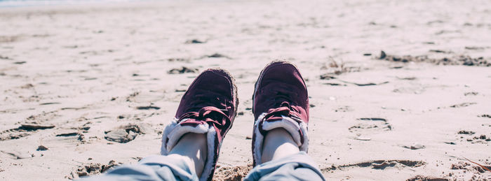 Low section of person on beach