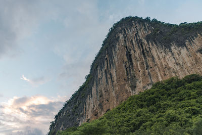 Low angle view of mountain against sky