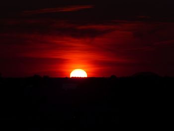 Silhouette landscape against dramatic sky