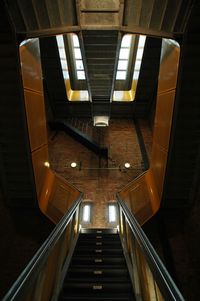 Low angle view of escalator in subway station