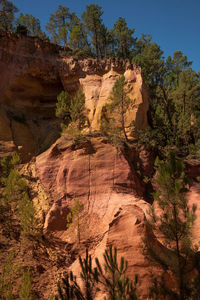 Rock formations on sunny day