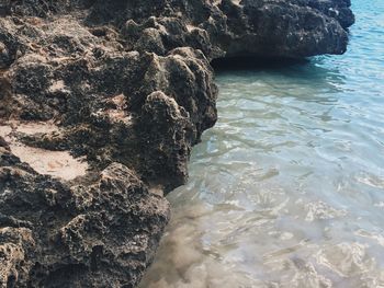 Close-up of sea waves at beach