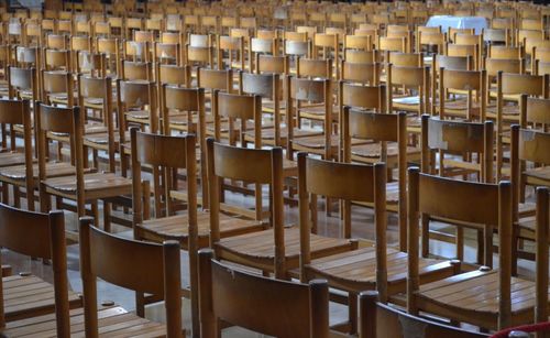 Close-up of chairs