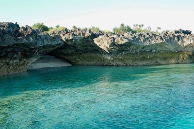Low angle view of swimming pool against clear sky