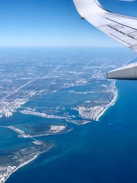 Aerial view of sea against sky