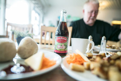 Close-up of food on table