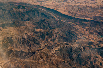 High angle view of rock formations