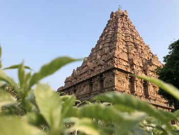 Low angle view of temple against sky