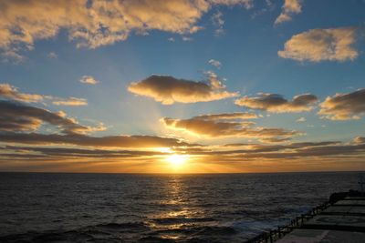 Scenic view of sea at sunset