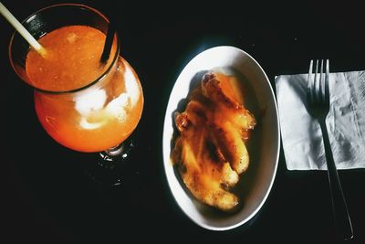 Close-up of breakfast served on table