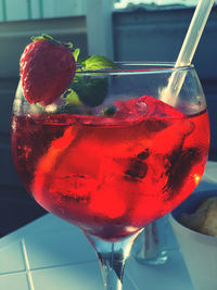 Close-up of drink on table