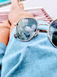 Close-up of man wearing sunglasses