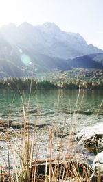 Scenic view of lake against mountains