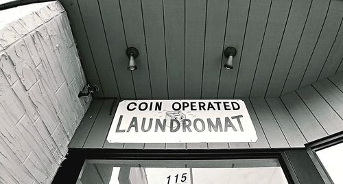 Low angle view of information sign