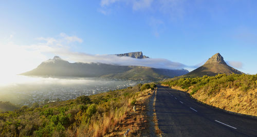 Panoramic view of table mountain from signal hill