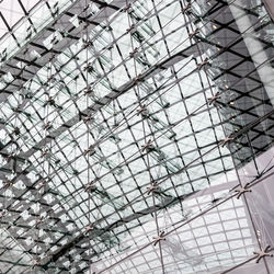 Full frame shot of glass ceiling in building